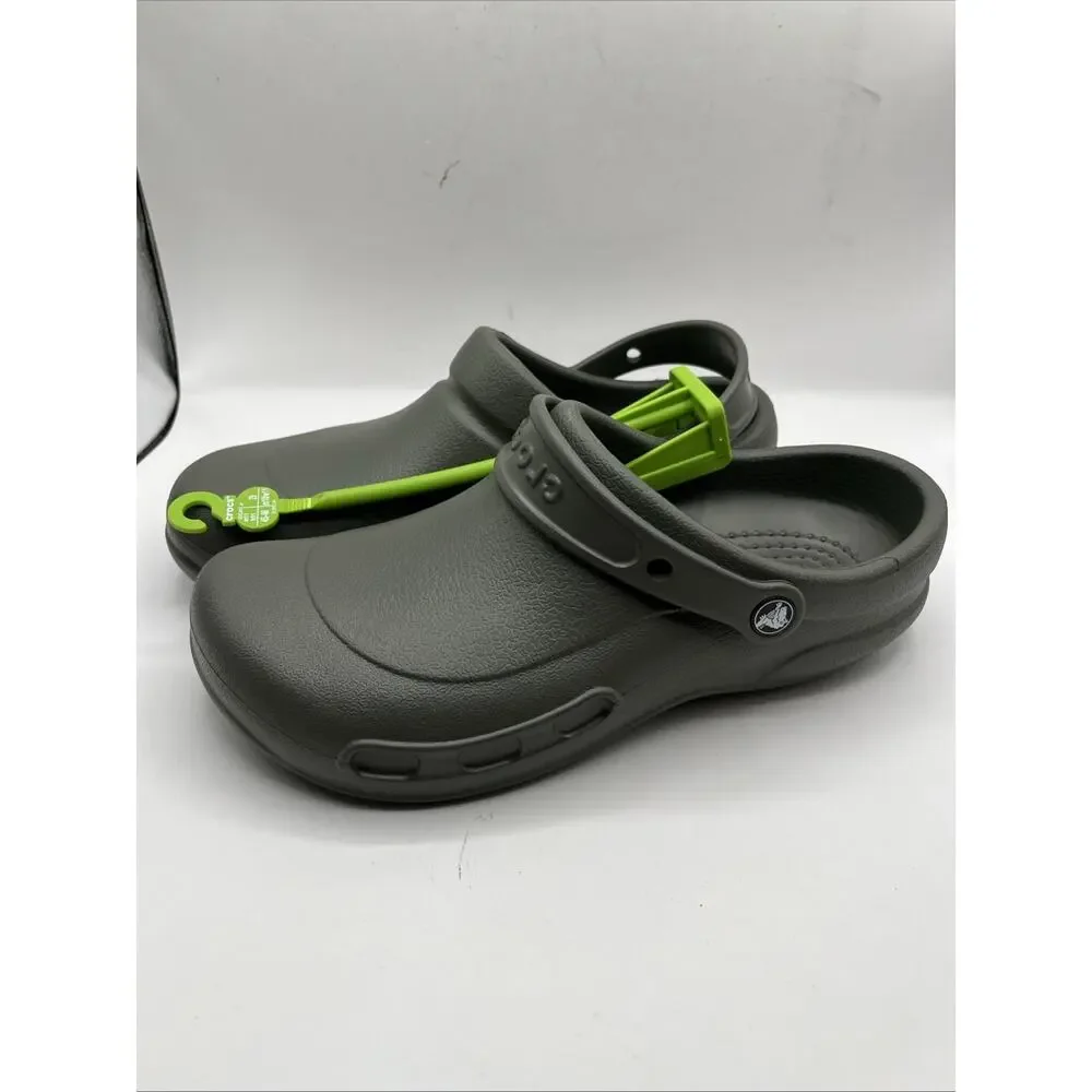 Crocs at Work Unisex Bistro Slip Resistant Clog Comfort Dusty Olive Clogs M9 W11